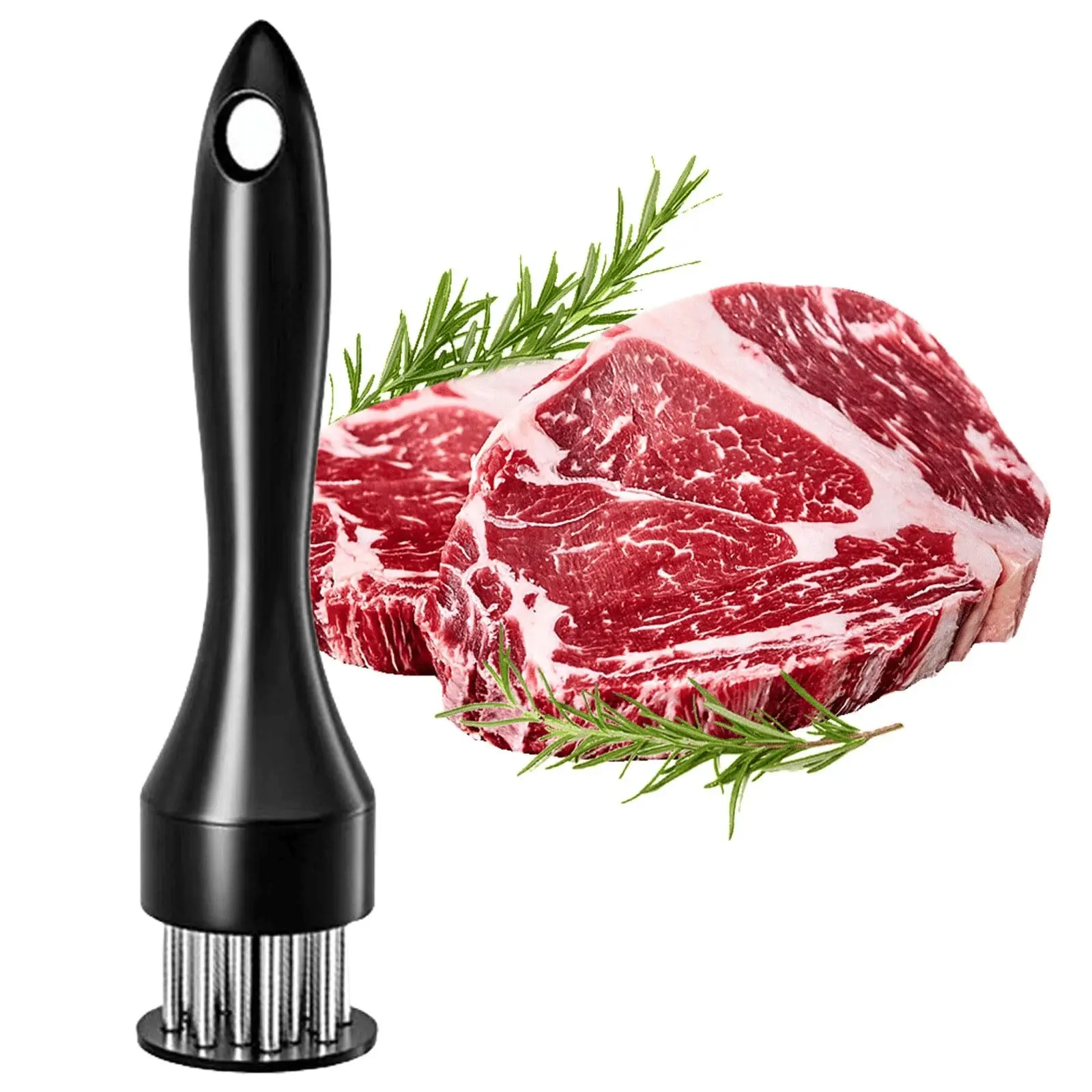 Stainless Steel 21-Pin Meat Tenderizer Hammer, Lightweight Handheld Grip Functional Tool, Indoor Recreation Kitchen Utensil for Beef Steak Pressing