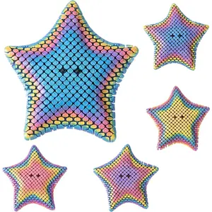 3D Printed Articulating Squishy Starfish Fidget Toy, Flexible Stress Relief Desk Decor, Unique Squishy , Portable for Fidget Lovers (Random Rainbow Colors)fidget toys