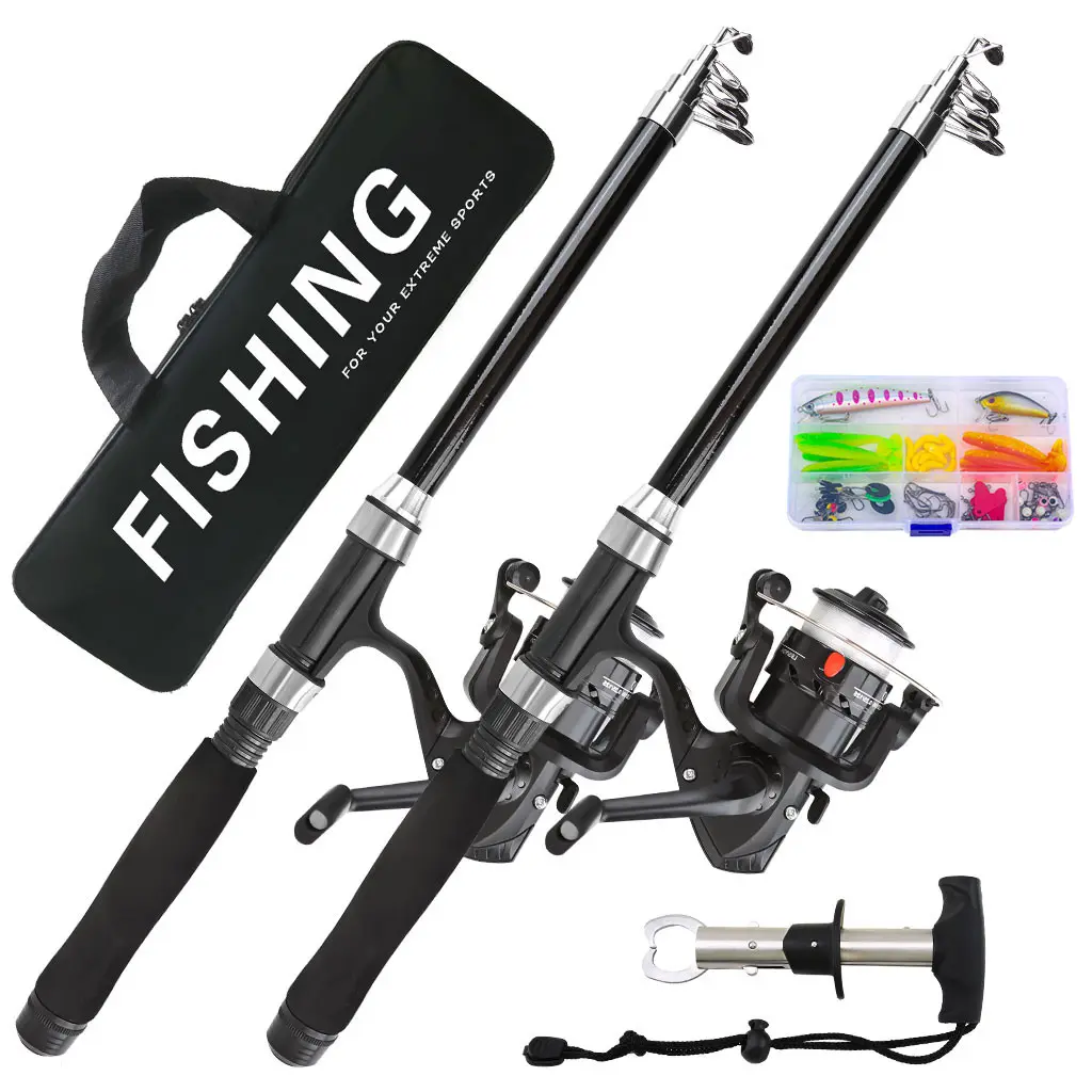 Carbon Fiber Telescopic Fishing Rod Reel Combo Set, Lightweight Portable, Includes Reel Bait Clip Storage Bag, Beginner Outdoor Nearshore Gear, Fishing Pole Combo