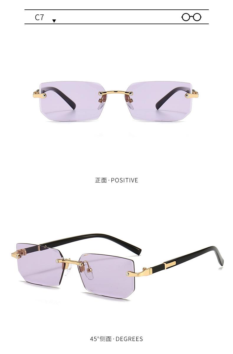 New Frameless Fashion Sunglasses European and American Trendy Cut Edge Sunglasses Personality Jelly Color Sunglasses Frameless Sunglasses Retro Vintage Sunglasses for Women Polarized Driving Sunglasses Trendy Sunglasses UV400 Protection