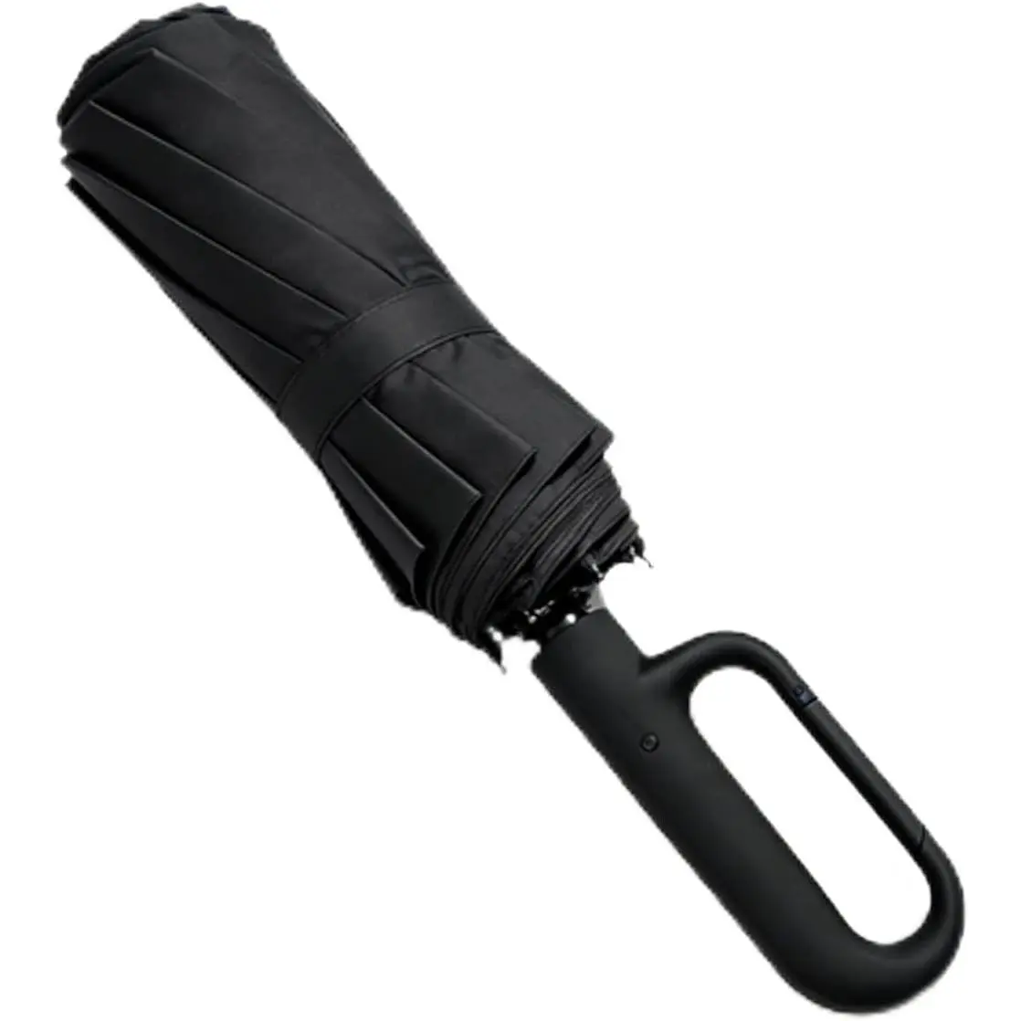 Windproof Umbrella, Compact Reverse Folding with Carabiner Handle, UV & Rain Protection Travel Umbrella for Women Men Daily Commute