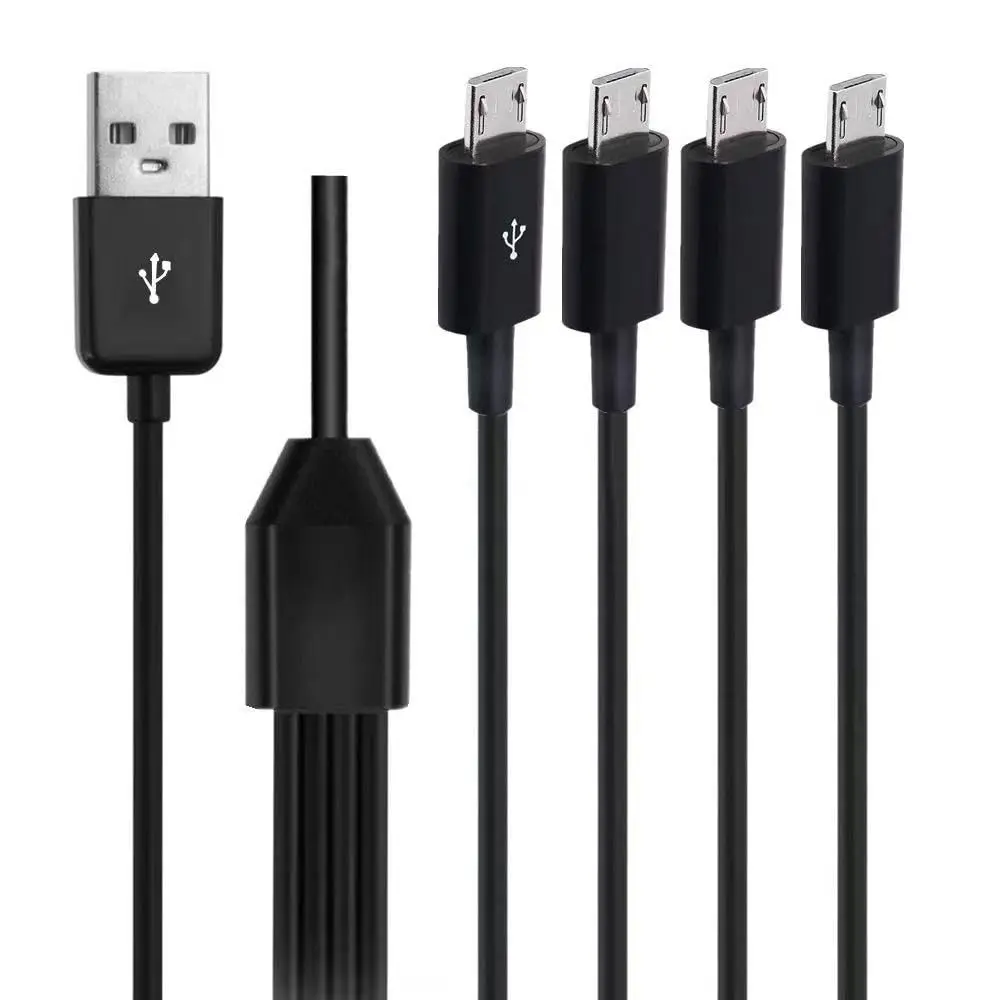 USB to  Splitter  Wire, 4-in-1 Multi  USB  Cord, USB  Lead Type A Male to 4  USB Male Adapter  for Data Sync