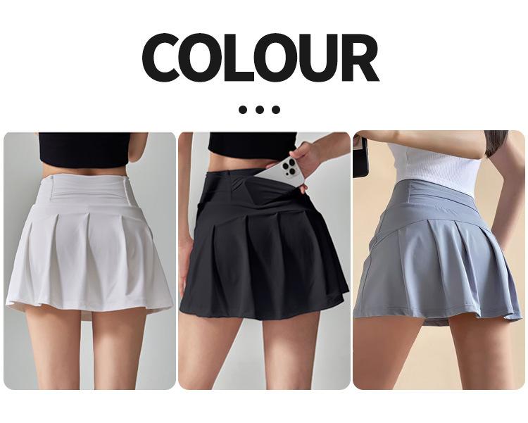 Plus Size Tennis Skort Sport Skirt With Built-in Shorts Anti-exposure 2-in-1 Athletic Dress for Running Workout Golf