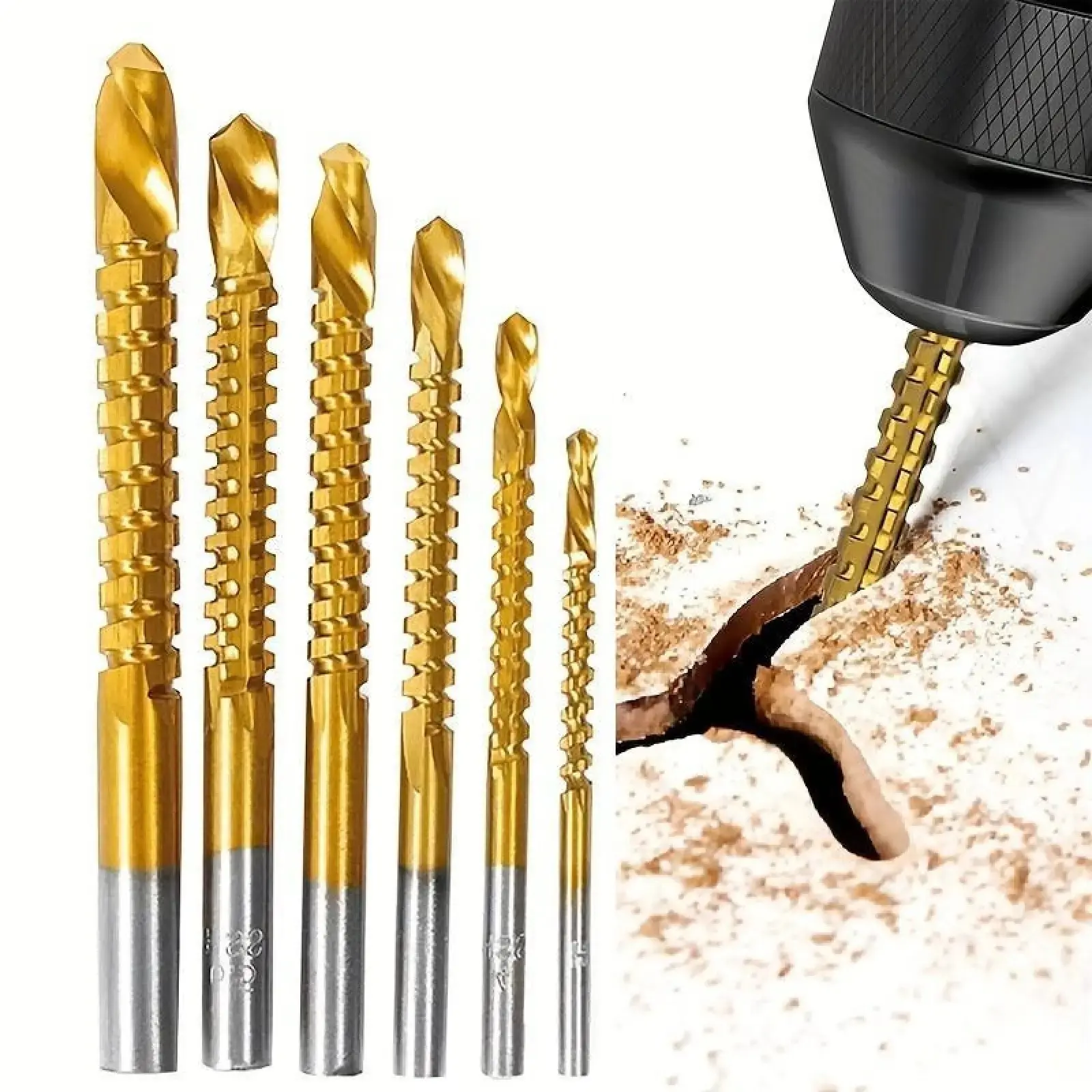 Titanium-Plated High-Speed Steel Drill Bit Set, Ideal for Metalworking, Drilling, Screwing, Boring, Cutting, Polishing