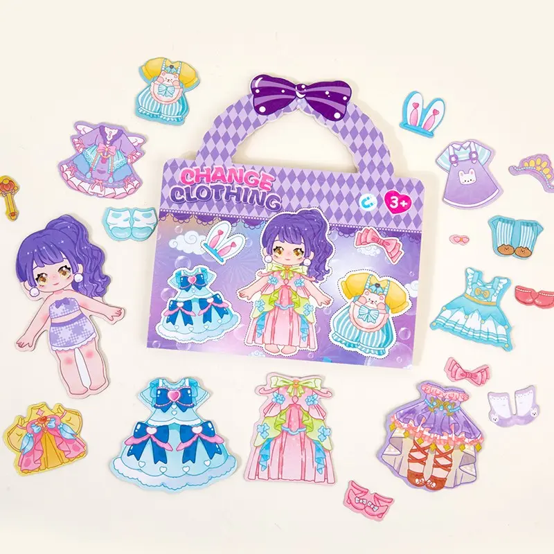 Princess Magnetic Dress-Up Stickers for Kids, Reusable Magnetic Fridge Magnets, DIY Cartoon Toy for Girls, Educational Playset