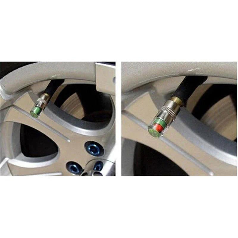 NEW 4Pcs Car Tire Pressure Indicator Caps - External Tire Pressure Monitoring Valve Cap Sensors with Alert Gauge Valentine's Day gift Tiktok Shop