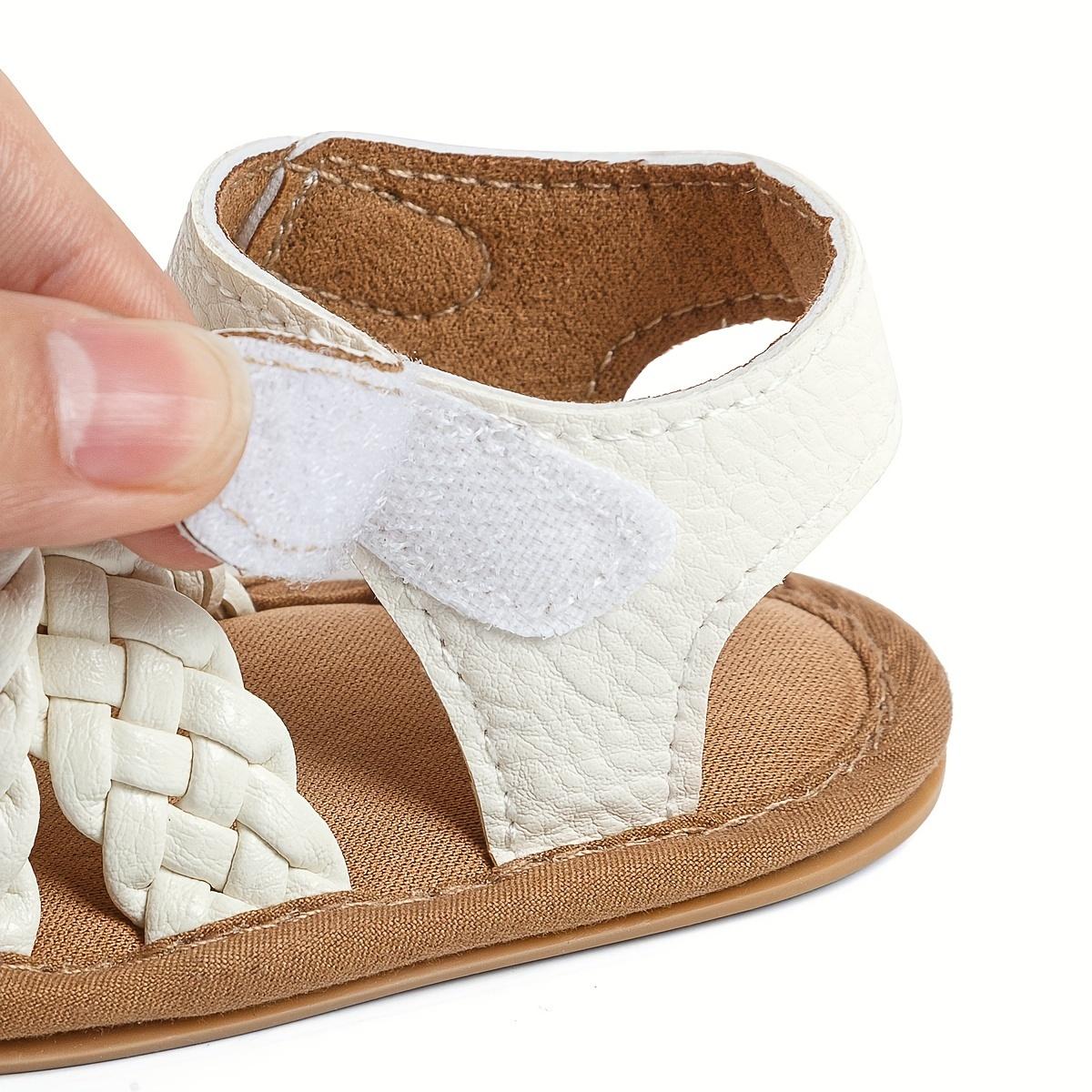 Casual Solid Color Open Toe Sandals Baby Girls, Breathable Lightweight Walking Shoes