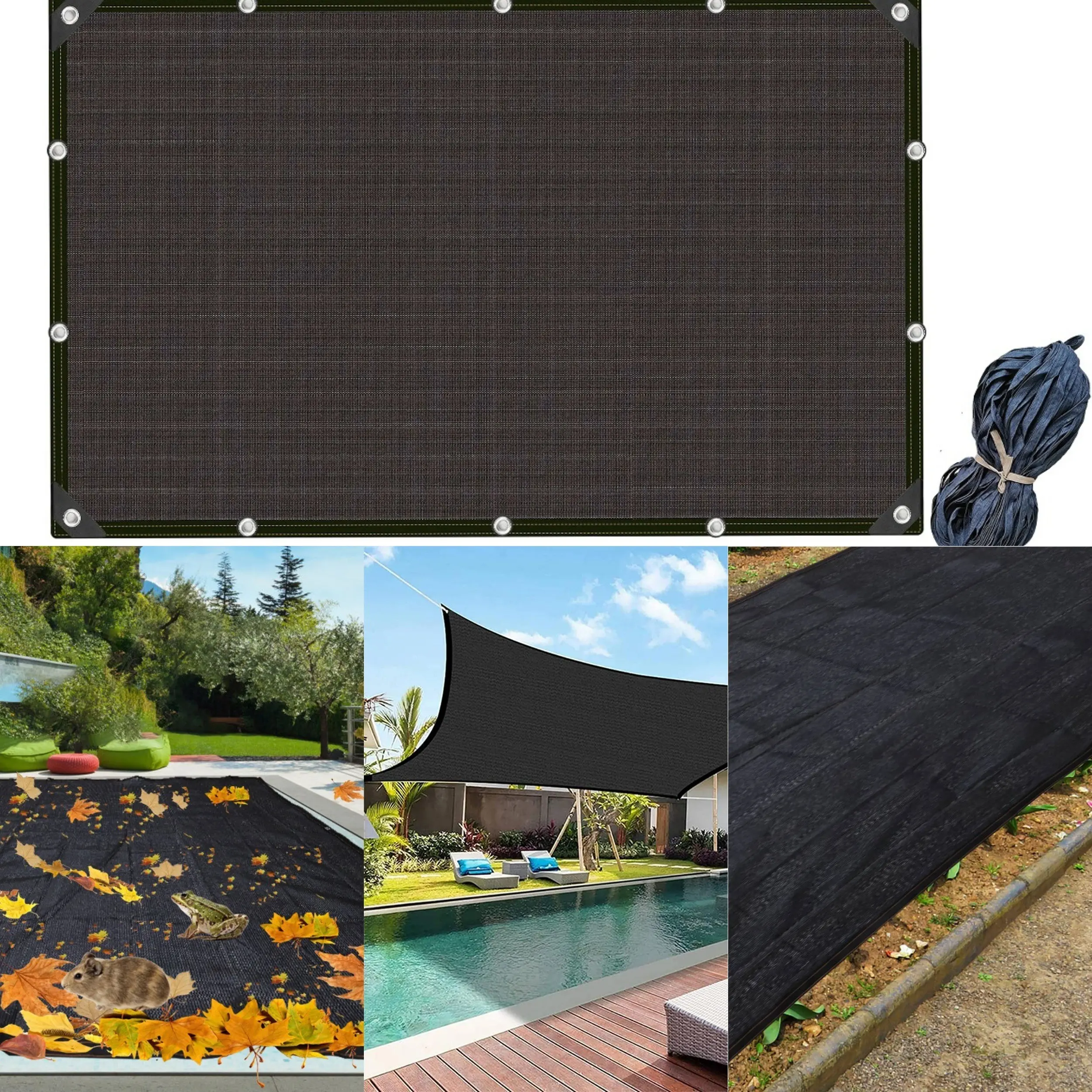 Outdoor Sun Shade Canopy W/ Grommet, 75% High Density Mesh, 8 Size, Rectangle Pool Awning Sunshine Protection, Heavy Duty Sun Shade Outdoor Patio, Swimming Pool Sun Awning, Outdoor Facility Shade Cloth Sunshine Block for Patio Garden Pool Additions