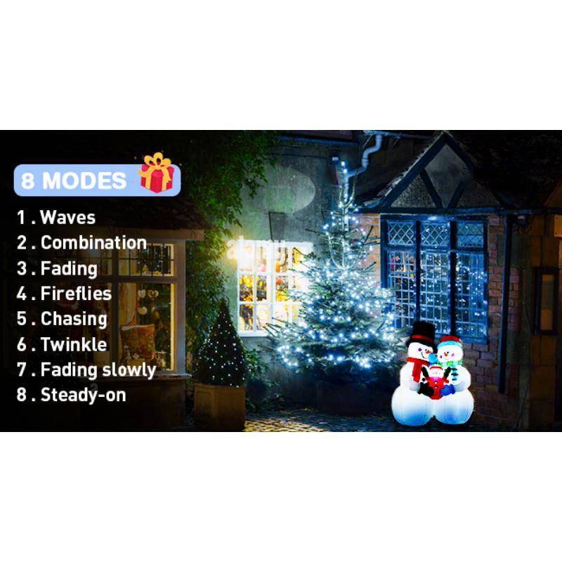 2 Pack Solar String Lights Outdoor Waterproof, Each 33FT 100 LED Outdoor, 8 Modes White Fairy Light for Outside Yard Tree Patio Garden Wedding Christmas Decorations