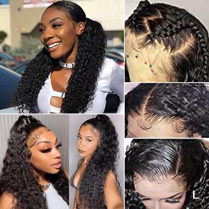 2026 New 13x4 Lace Front Wig, Pre-plucked, Suitable for Black Women, Glue-free Curly Lace Front Wig, Black