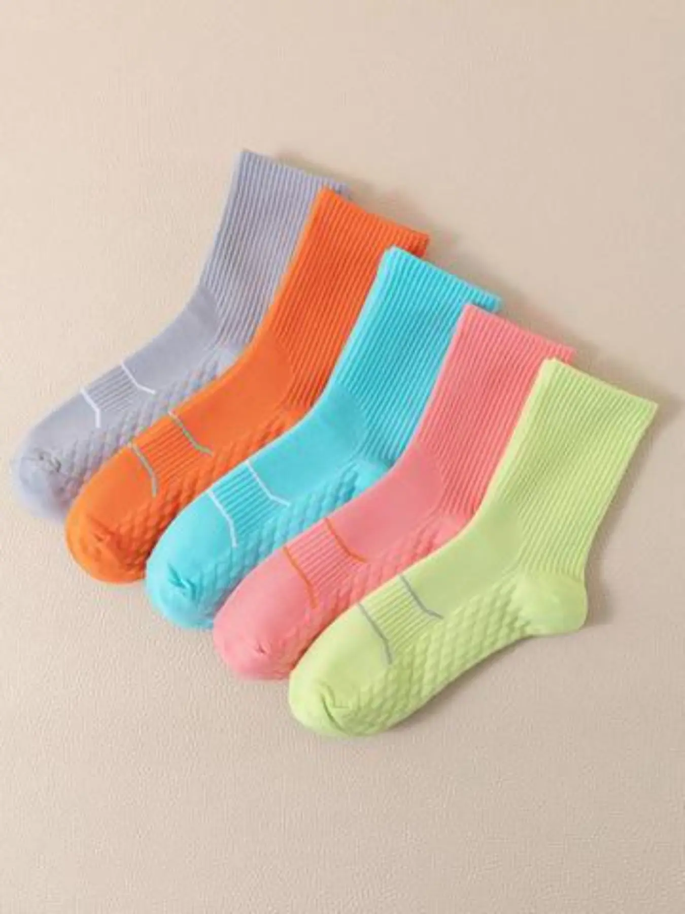 5 Pairs Women's Sporty Crew Socks, Colorful Moisture-Wicking Ankle Socks, Breathable Anti-Odor Running & Basketball Socks