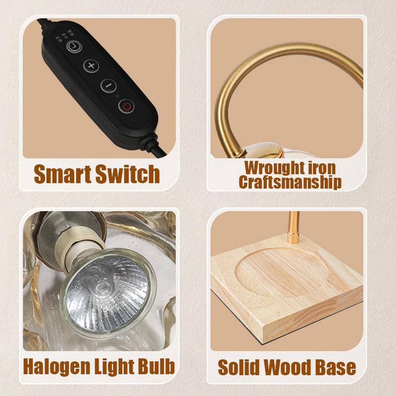 Height Adjustable Timer Candle Warmer, Gold Floral Lamp for Stylish Home Decor & Safe Scent Special Mom Present