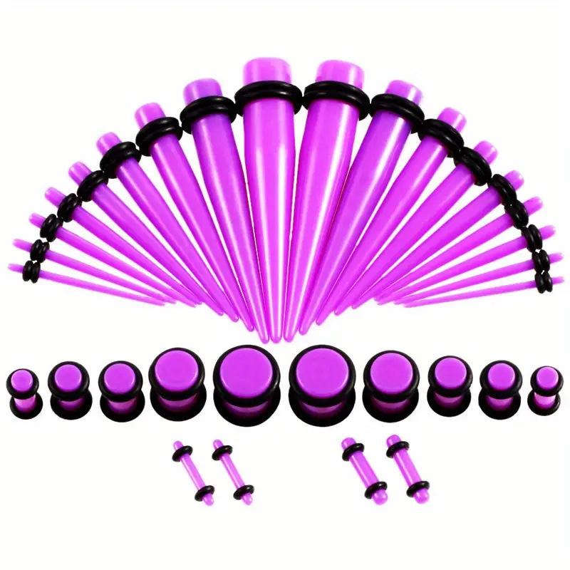 126Pcs Acrylic Taper Ear Stretching Kit, 14G-00G Ear Gauges Stretching Set with O-Rings, Hypoallergenic Ear Tapers for Piercing Stretching for Women Men