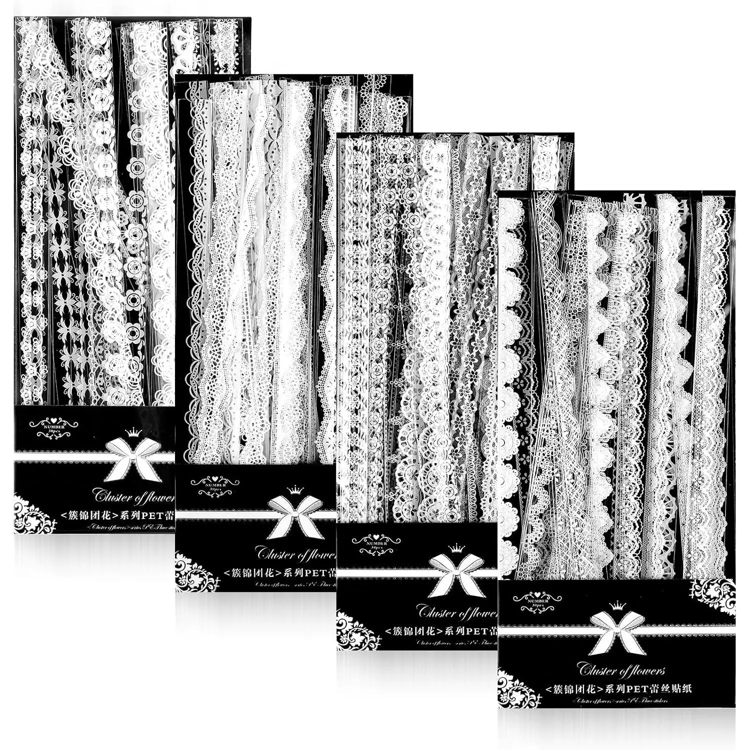 120 count  Lace Stickers -  Aesthetic Scrapbook Stickers for Wedding Planners, Journals & Crafts