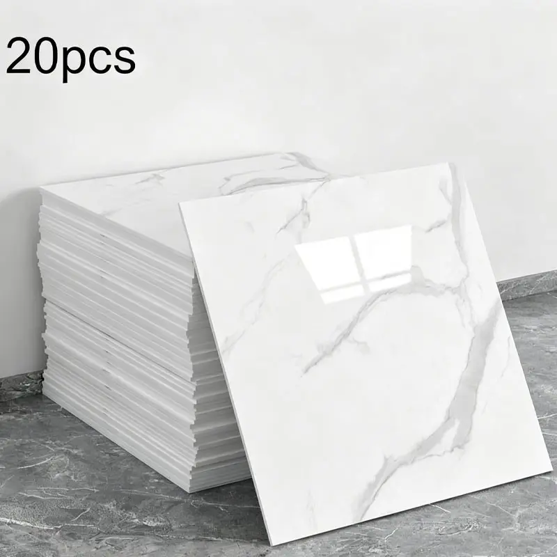 20 pieces of marble veneer wall panels, waterproof PVC shower wall panels, self-adhesive tiles for wall installation, suitable for bathrooms, kitchens and bedrooms.