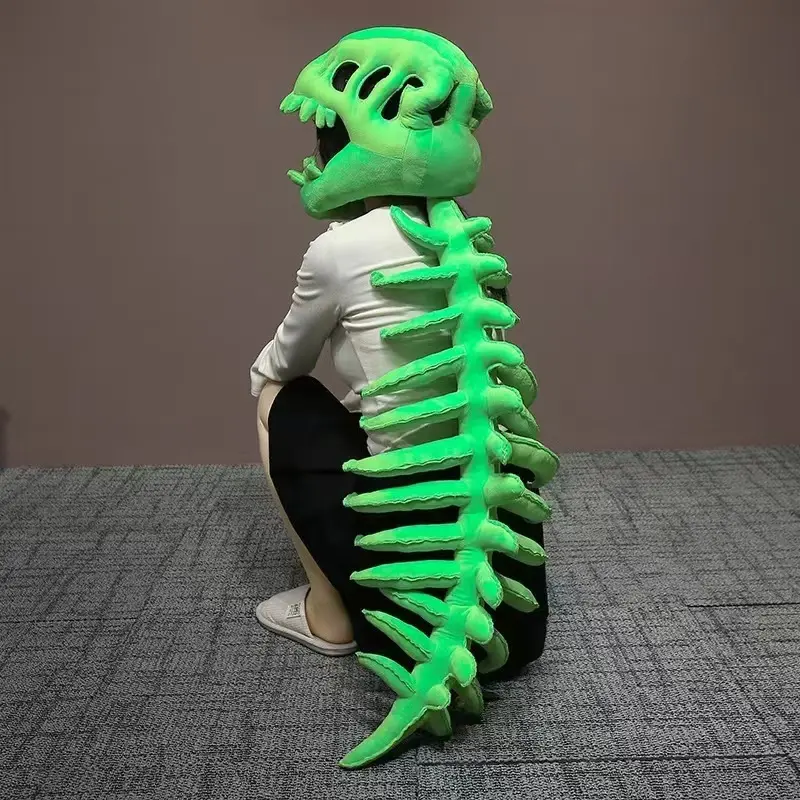 Dinosaur Skeleton Costume Set, Plush Realistic Skull Outfit with Comfortable Headgear and Spine Accessories for Adults & Kids Halloween Parties, Clothes, Party, Costume Ideas Womenswear Women