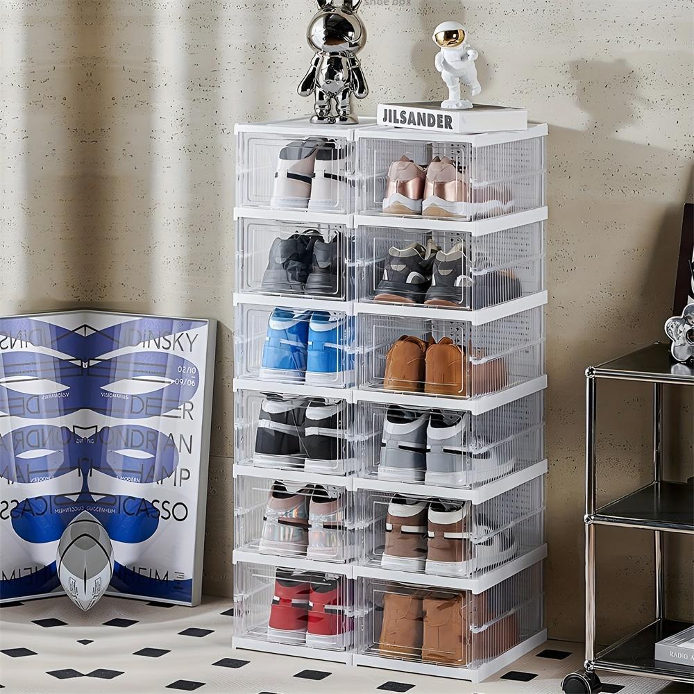 Dustproof Shoe Storage Box, 1 Piece Multi-layer Foldable Shoe Organizer, Sneakers Cabinet for Efficient Organization, Room Organizers, Stackable Shoe Storage, Closet Organizer System