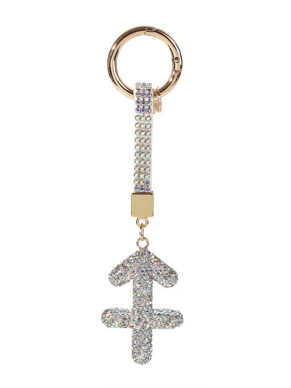 12 Zodiac Silver Color Pendant Keychain, Fashionable Valentine's Day Bag Accessory, Unique Design for Daily Use, Perfect Gift for Women and Girls