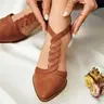 Fashare Women's Closed-Toe T-Strap Buckle Braided Block Chunky Stacked Heel Classy Sandals - Date Footwear, Back to School Shoes,outdoorfun
