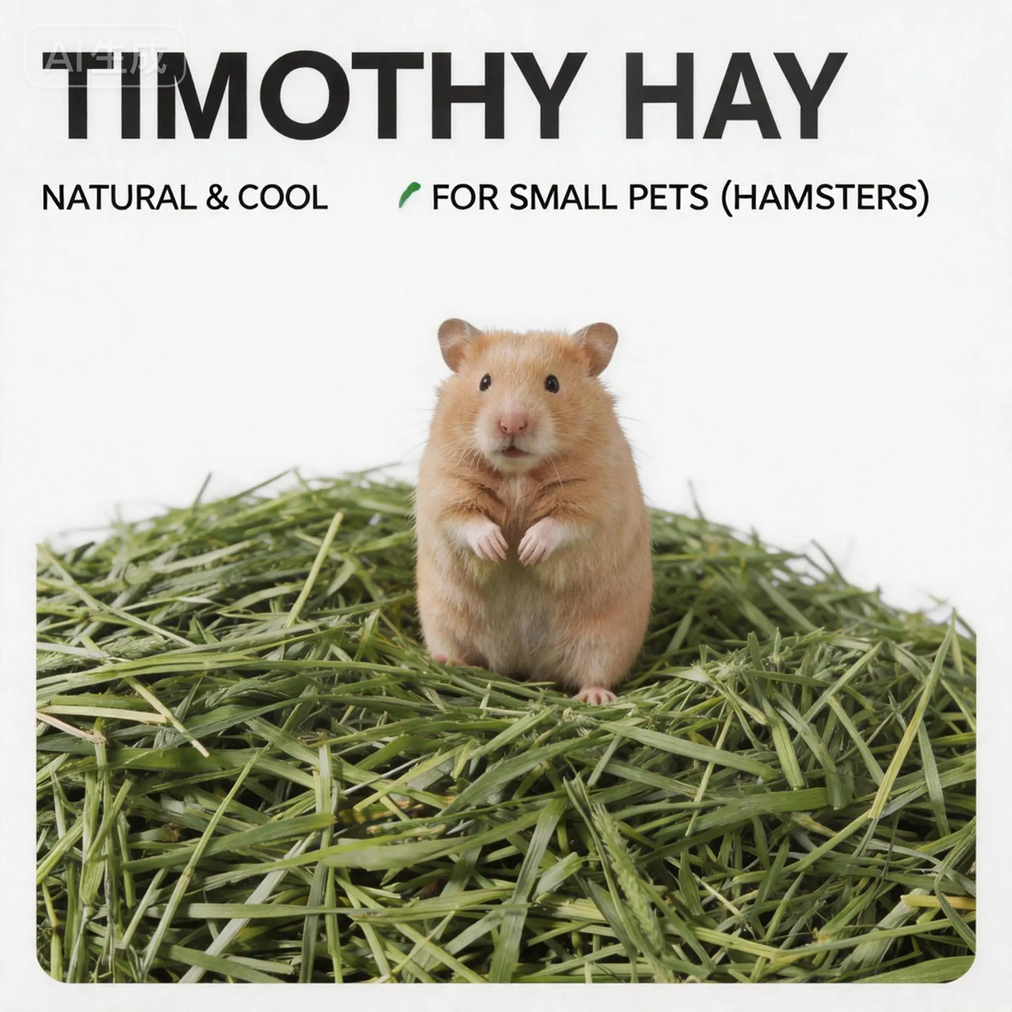 Small Animal Bedding - Timothy Grass Substrate, Summer Cooling, Deodorizing, Fluffy Punching for Hamsters, Rabbits