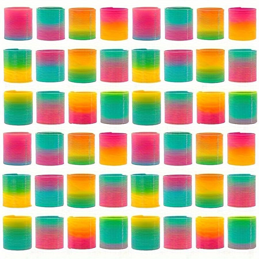 Random Rainbow Spring Assortment, 24/120pcs Colorful Slinky Coils for Youngsters' Parties & Gifts, Party Favors for Birthday, Wedding, Festival