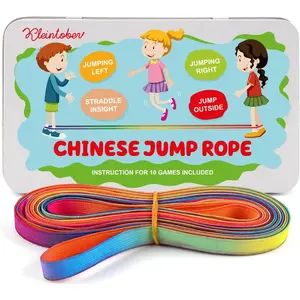 Kleintober I Chinese Jump Rope I Rubber Twist I Gummitwist I Indoor and Outdoor Toys I Stretchy Rope for Kids I with Instructions for Play I Outdoor Toys for Kids Ages 8-12
