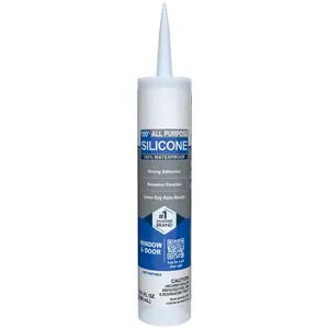 All Purpose Silicone Caulk, Clear, 10 fl oz Cartridge, 1 Pack - 100% Waterproof Silicone Sealant, Stronger Adhesion, Freeze & Sun Proof