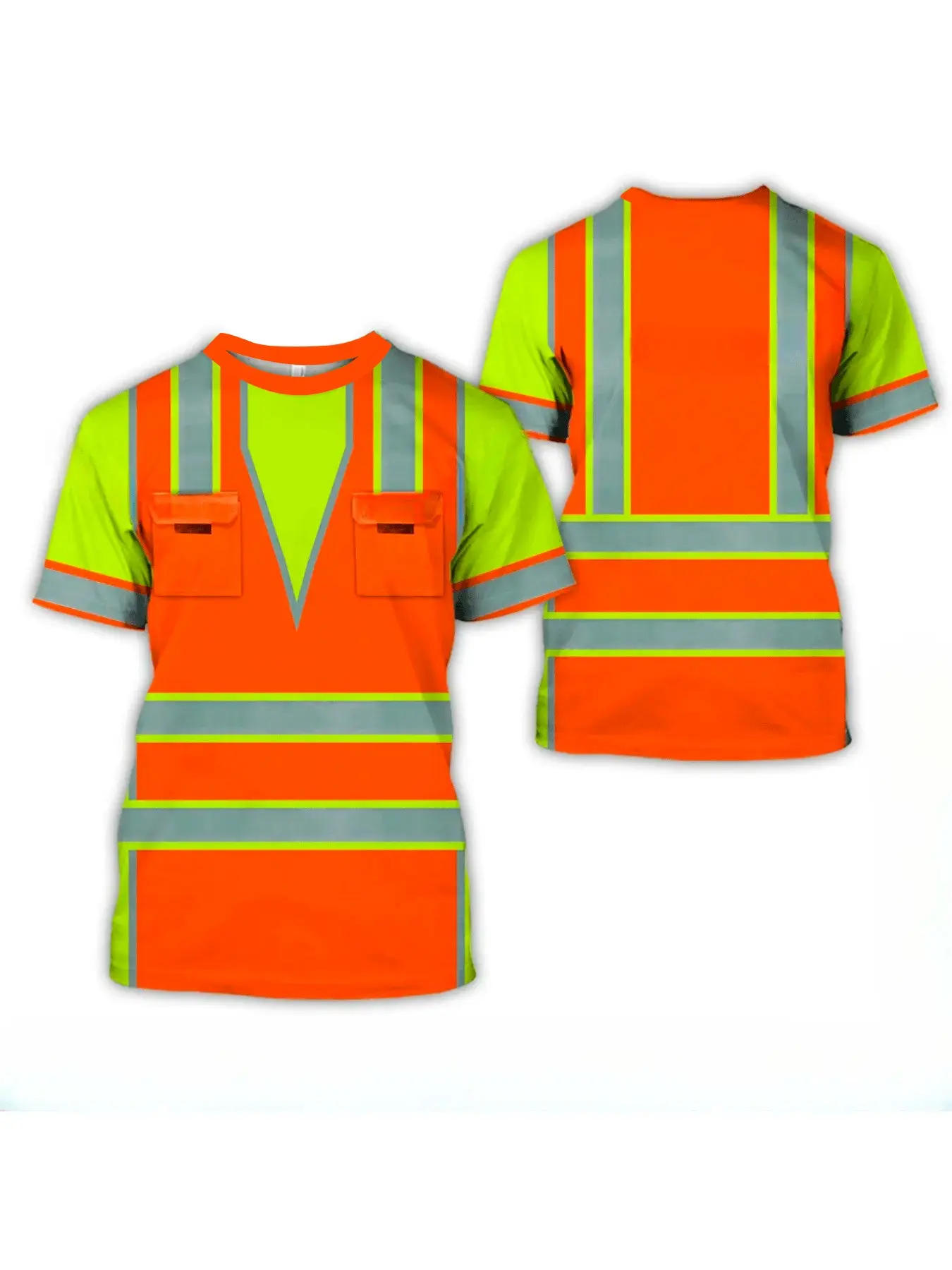 Men's Casual Sporty Short Sleeve T-Shirt, Workwear Pattern Print, Regular Fit, All Seasons, Loose-Fitting, with Collar