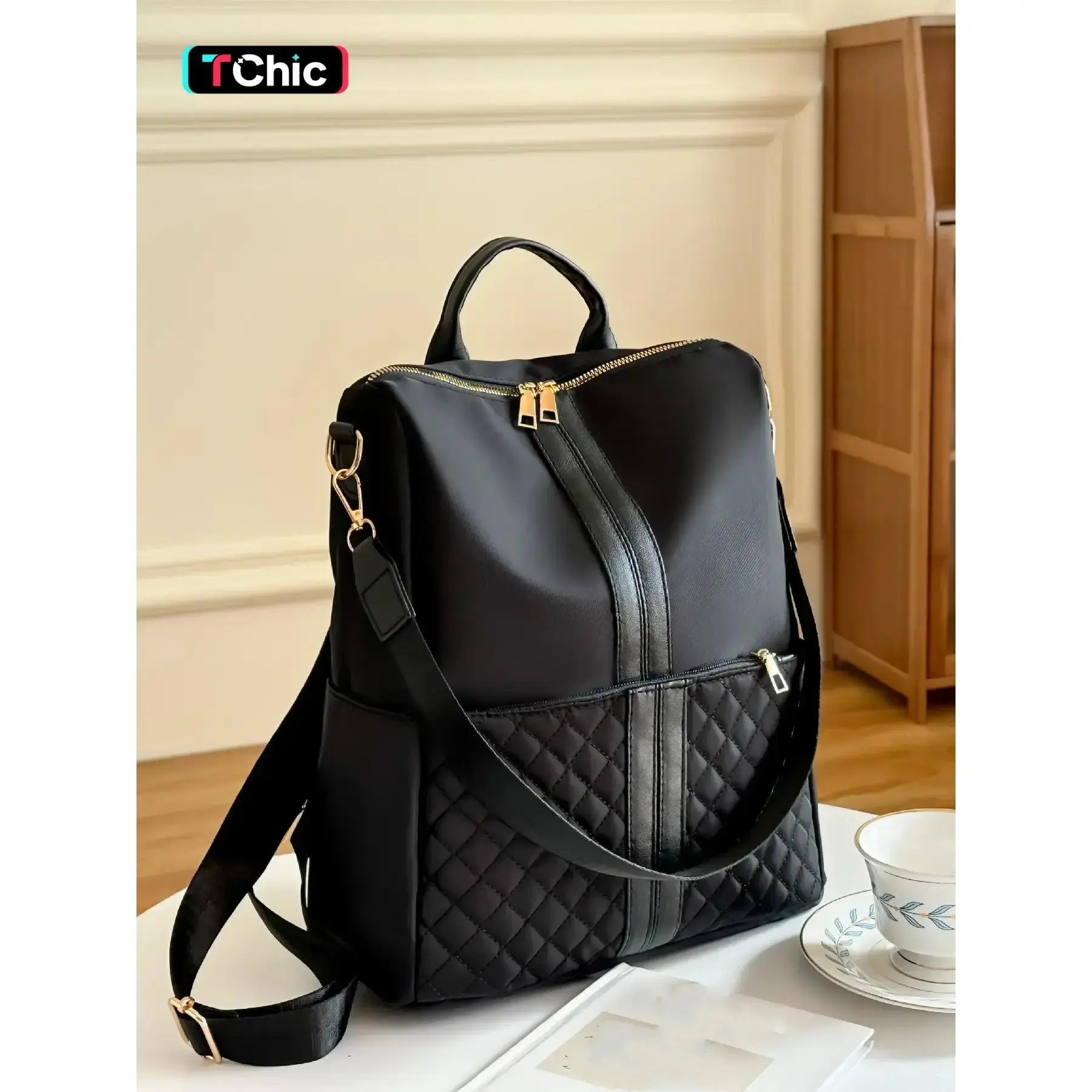 Large Capacity Sports & Outdoor Gym Backpack - Soft Padded Shoulder Bags, Practical Look, Quilted Panel, Secure Zip, Multiple Carrying Styles, Ideal for Commuting, High Capacity