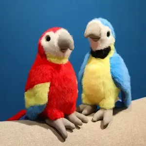 The latest simulation red and blue parrot doll Kawaii stuffed plush toy doll cartoon anime cute holiday gift fun children's doll
