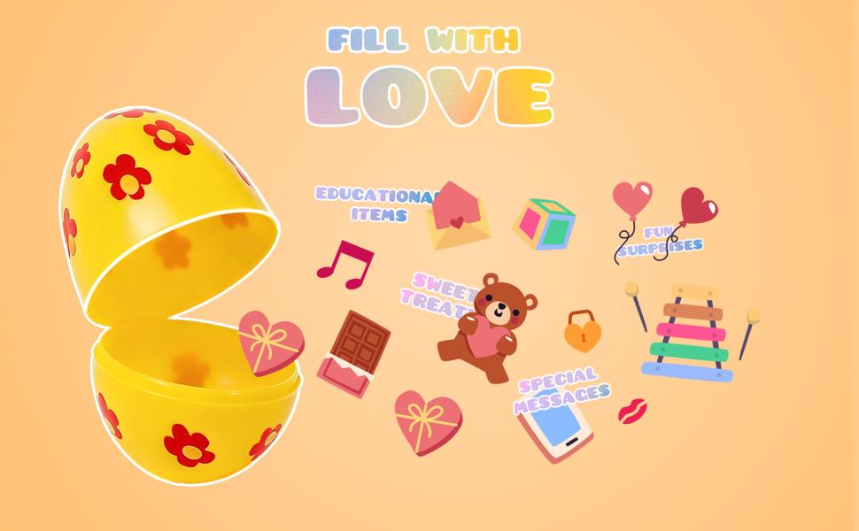 Giant 3 Inch Plastic Easter Eggs Bulk 30 Pack - Jumbo Fillable Easter Eggs for Egg Hunt Prizes, Easter Basket Stuffers, Candy Treats, Party Favors & Classroom Supplies