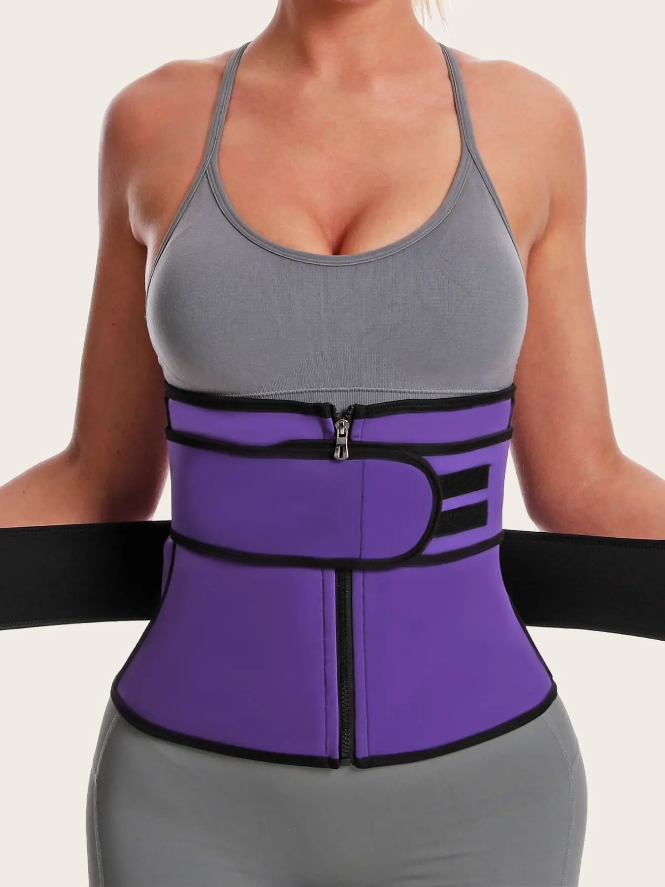 Postpartum Shaping Double Waist Belt with Zipper, Abdominal Compression Training Belt for Sports and Sweating, Waist Shaping Support