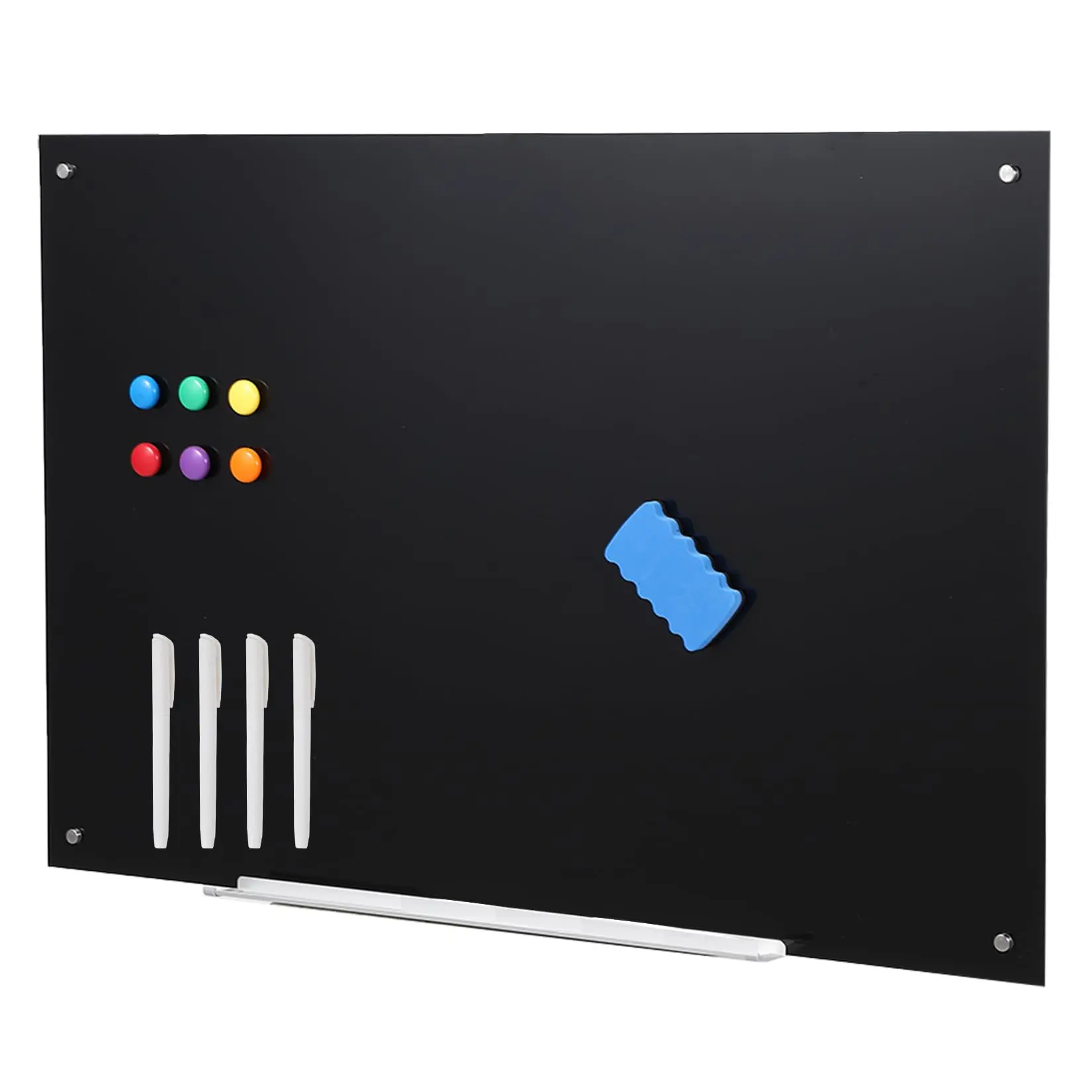 Frameless Magnetic Tempered Glass Dry Erase Board, 36x24 In, Magnetic Surface Office Tool for Office Presentation Supplies