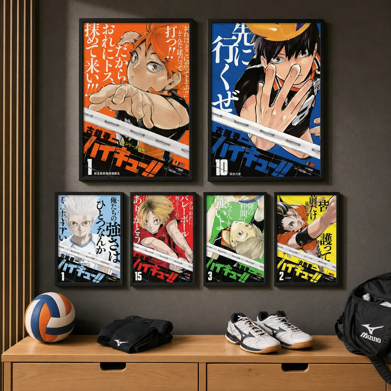 Haikyuu Volleyball Anime Canvas Wall Art, Shoyo Hinata and Tobio Kageyama Sunrise Team Poster, Japanese Manga Sports Aesthetic Decor for Teen Bedroom, Dorm, Game Room or Gym, Motivational Volleyball Collector Gift for Otaku Fans, Modern Unframed Print