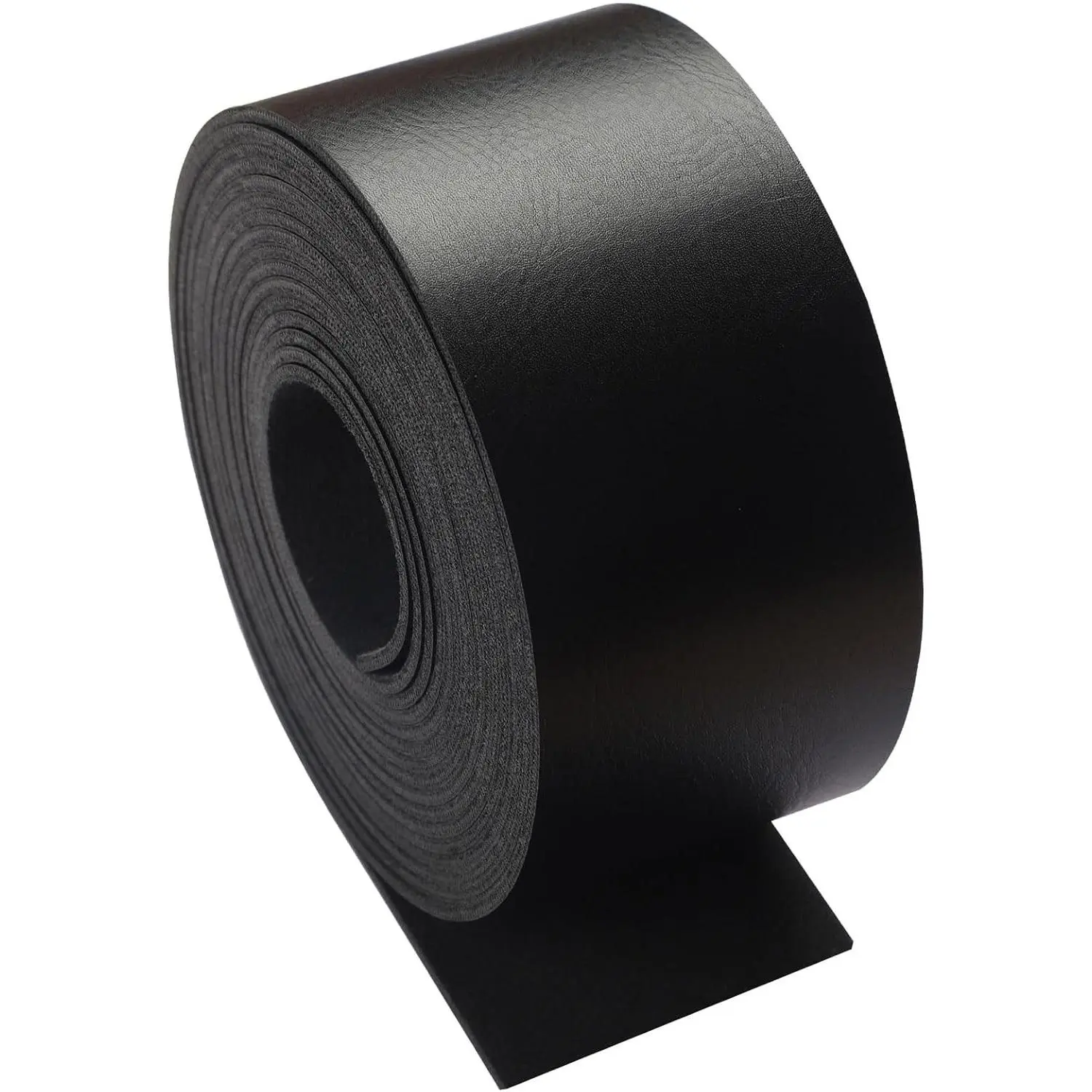 Faux Leather Straps 2 Inch Wide Leather Strip, 138 Inch Long Leather Belt Strips for DIY Craft, Hobby Workshop (Black-2 Inch)