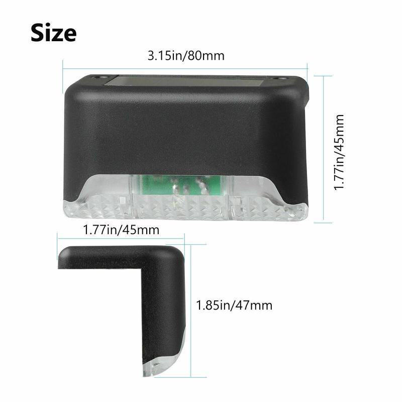 4pcs Solar Step Lights Outdoor Waterproof, Solar LED Bright Deck Lights, Solar Led Lights Outdoor for Garden, Courtyard, Steps, Sidewalks, Rail, Balcony, Easy To Install | White Lights, Christmas Decorations Lights