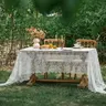 Floral Lace Tablecloth, Embroidered Cotton Blend, Thickened Vintage Farmhouse Style, Ideal for Weddings, Parties, Dining Rooms, Multiple Sizes