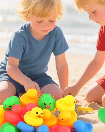 Yellow Rubber Ducks Bath Toys 20Pack, Bathtub Floating Squeaky Duck Bulk Baby Preschool Bath Toy for Baby Shower Infants Kids Toddler Birthday Party Decoration Gift (Large)
