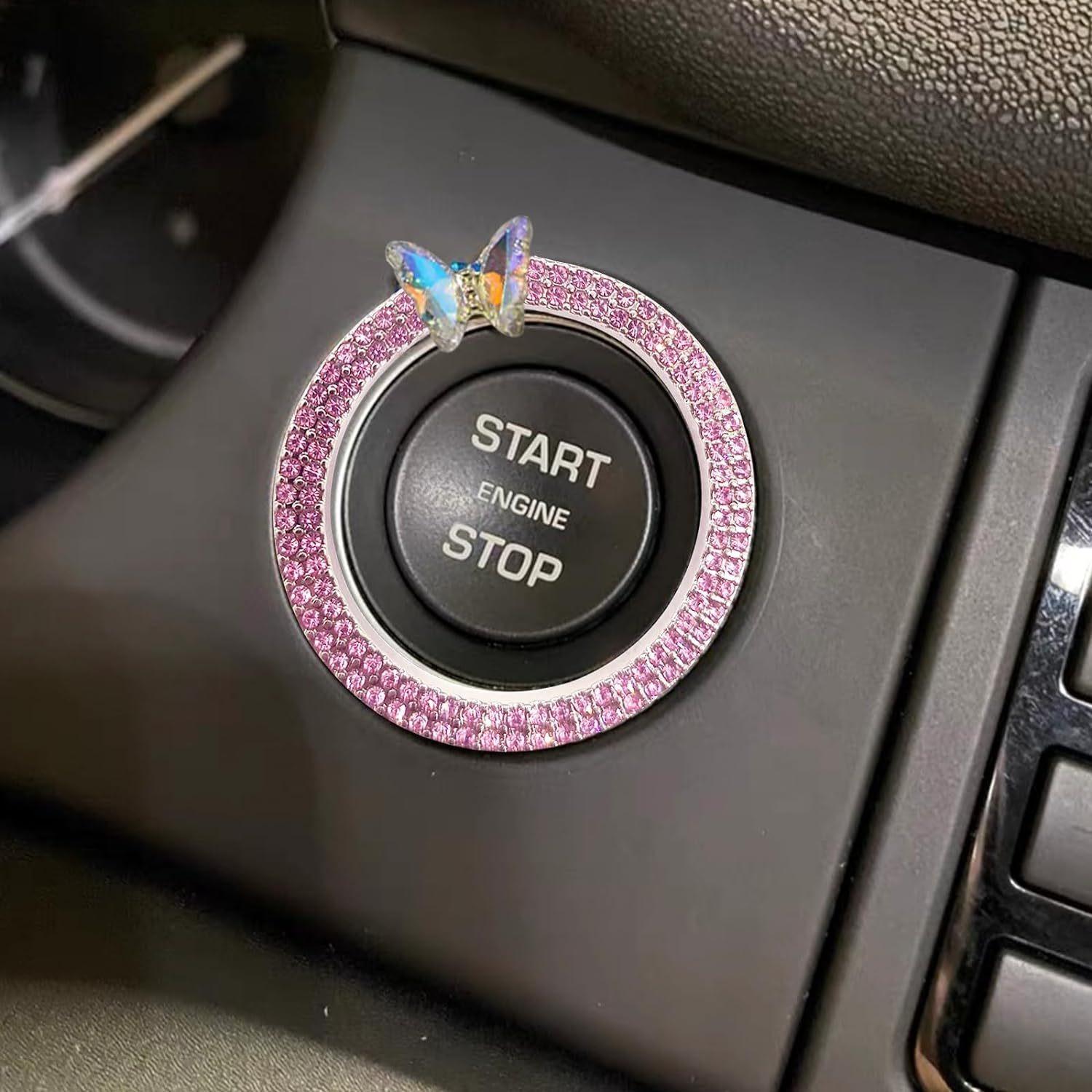 Car Engine Start Stop Button Decoration, Car Accessories for Girls, Car Stuff, Creative Rhinestone Decor Car Engine Start Stop Button Decorative Accessories, Car Decor for Girls, Car Gadgets, Car Interior Decor for Women