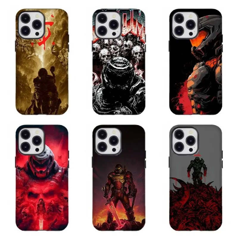 Doom Doomguy Custom Smartphone Case, Hardcore Metal Gaming Aesthetic Handheld Cellphone Accessory, Compatible for iPhone 17/16/15/14/13/12/11 and for Samsung S21-S25, FPS Game Fan Gift