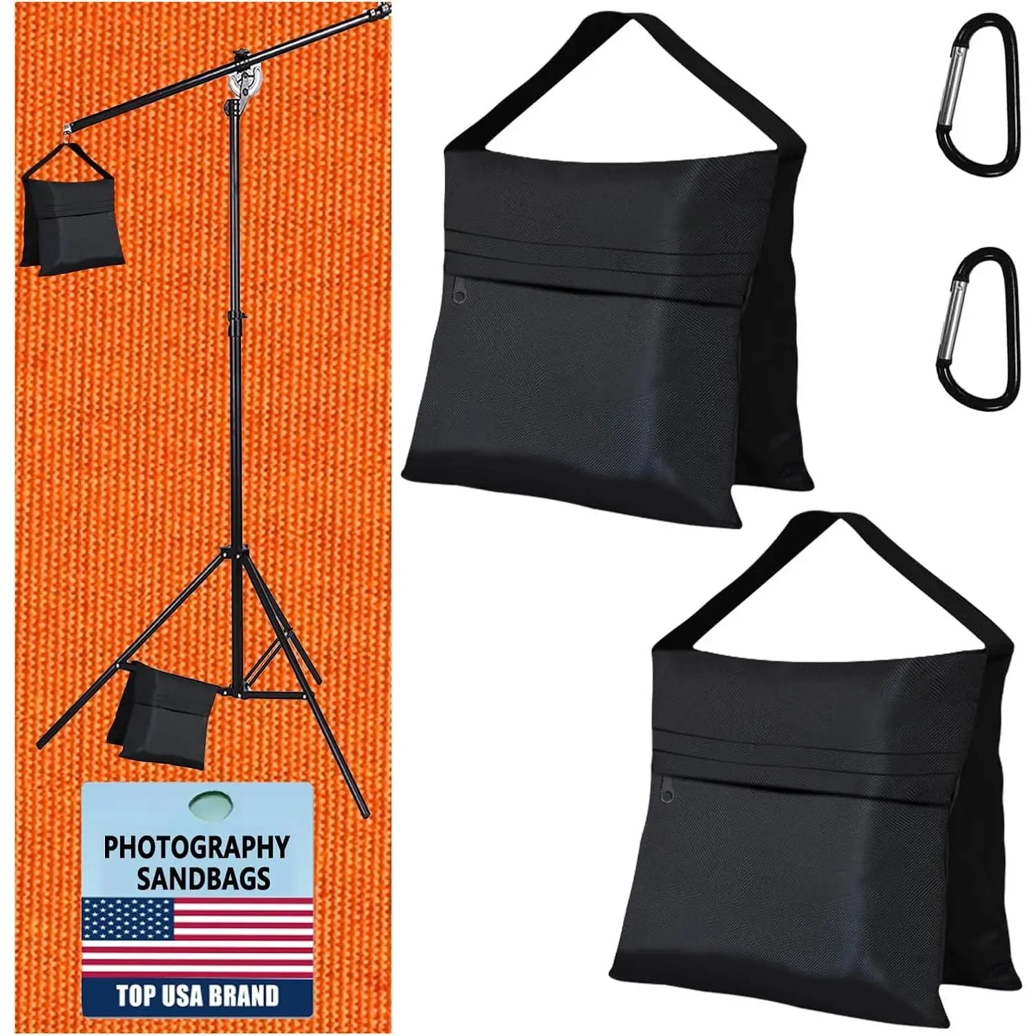 2-Pack Sandbag Weights,Photography SandBags for Light Stands and Video Equipments,Heavy Duty Saddlebags for Backdrop Stand,Tripod,Canopy,Umbrella Base,Fishing Chair and Picnic Table