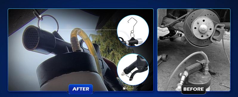 Orion Motor Tech Pneumatic Brake Bleeder Kit,0.8qt Brake Fluid Bleeder Kit with 8 Master Cylinder Adapters, 750 ml Vacuum Brake Bleeder for One Person Brake Bleeding, Automotive Fluid Extractor Car Inspection Tools Car Diagnostic Tools