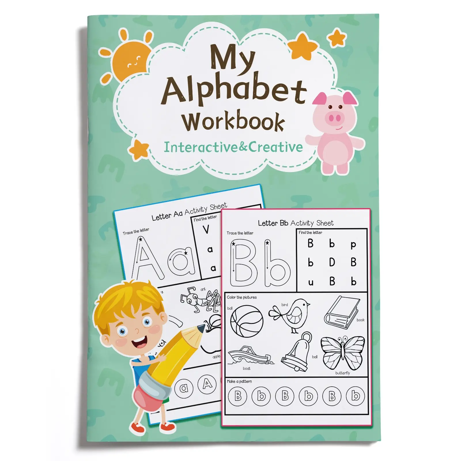 Kids Alphabet Learning Book – A to Z Letters, Sound Practice, Tracing Worksheets, Early Reading & Writing Skills