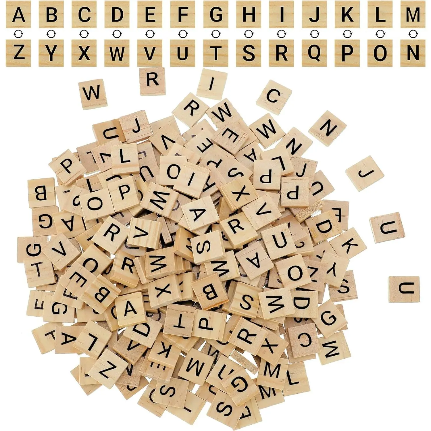 260 Pcs Wood Letter Tiles Wooden Tiles DIY Wooden Letters Double A-Z Capital for Crafts, Pendants, Spelling, Christmas Holiday Crafts DIY Alphabet Game Gift Decoration Making Alphabet Coastersfidget toys