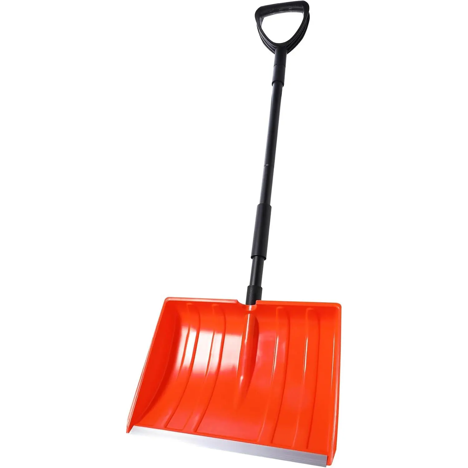 Snow Shovel for Driveway Home Garage Snow Removal |   Aluminum Strip with D-Grip Handle 55 inch Long Large Capacity Shovel for Garden Car Camping Outdoor Orange