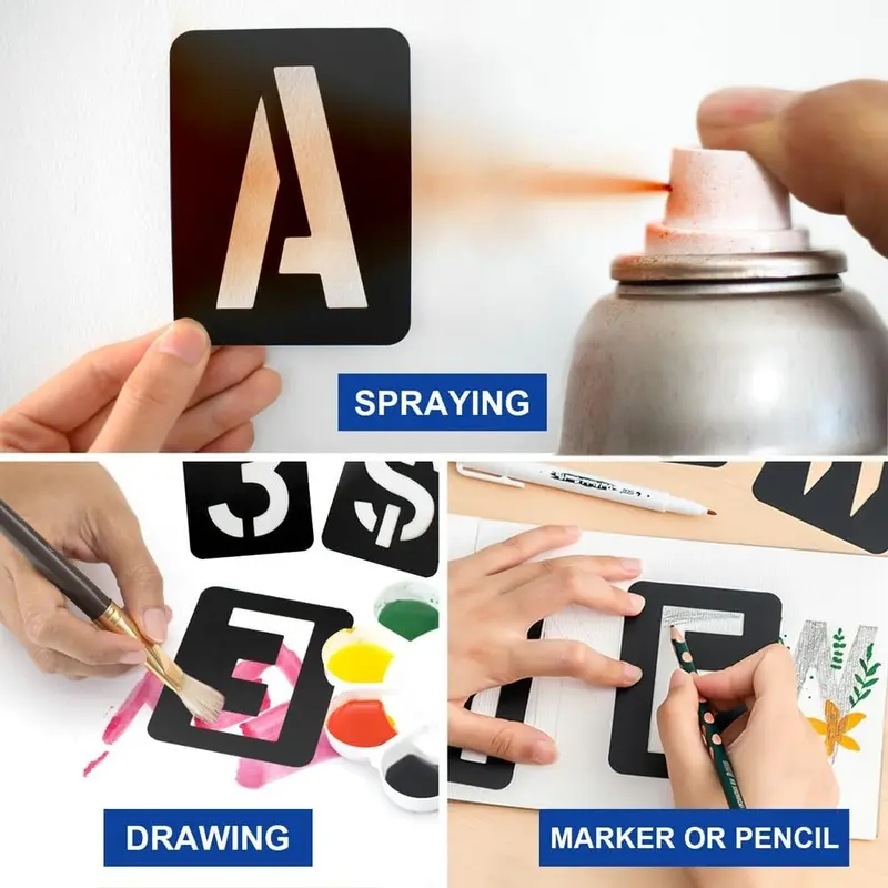 42 Pcs 3 Inch Alphabet Letter Stencils Symbol Numbers Stencils ...