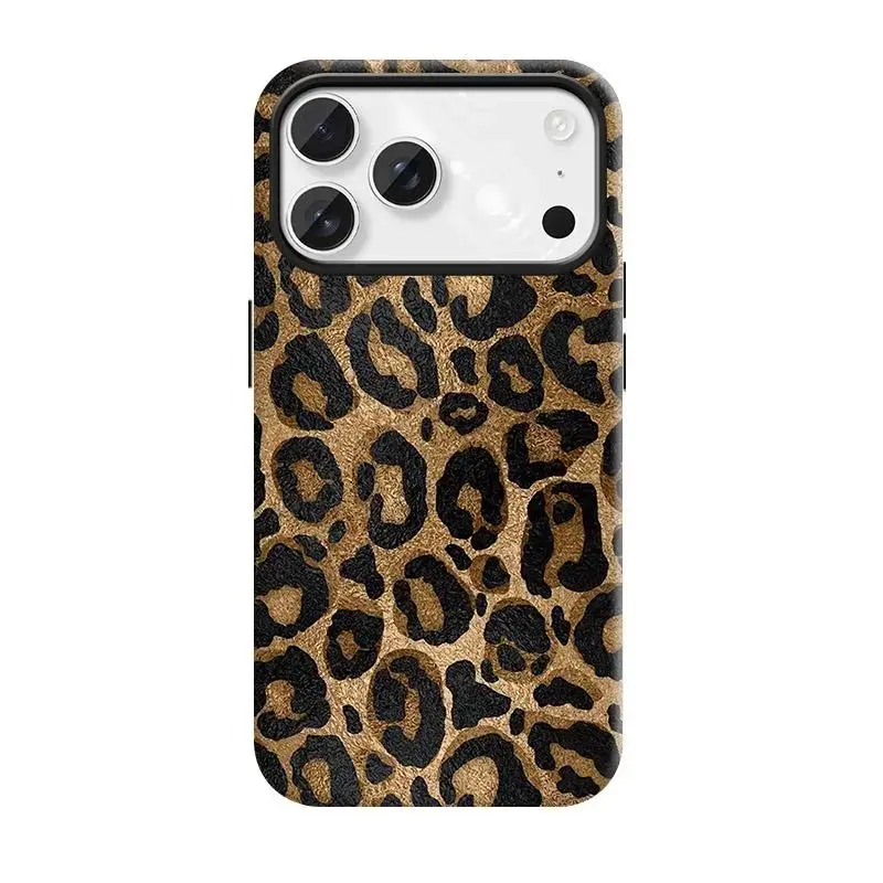 Brown leopard print, suitable for iPhone 17 Pro Max,17 Air, 16 Pro,15,14,13,12,11 X XS XR,Samsung Galaxy S26 Ultra S25 S24 S23 S22 S21Beautiful phone case |   Cellphone Shockproof protective case |     Smart phone case, a gift for girls Protector Cover