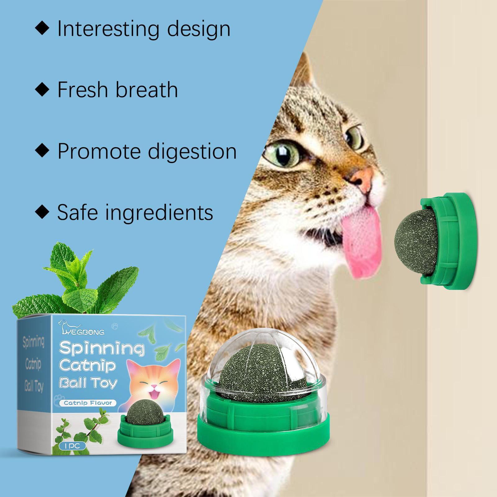 Mint-Flavored Rotating Cat Ball Toy, Chew Toy Tooth Cleaning Care Rotating Mint Ball