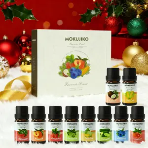 10 Varieties of Fresh Fruity Essential Oils (including blueberry, coconut, and more)! Each bottle holds 10ml, crafted with natural ingredients—perfect for aromatherapy and gifting to family and friends this Christmas.