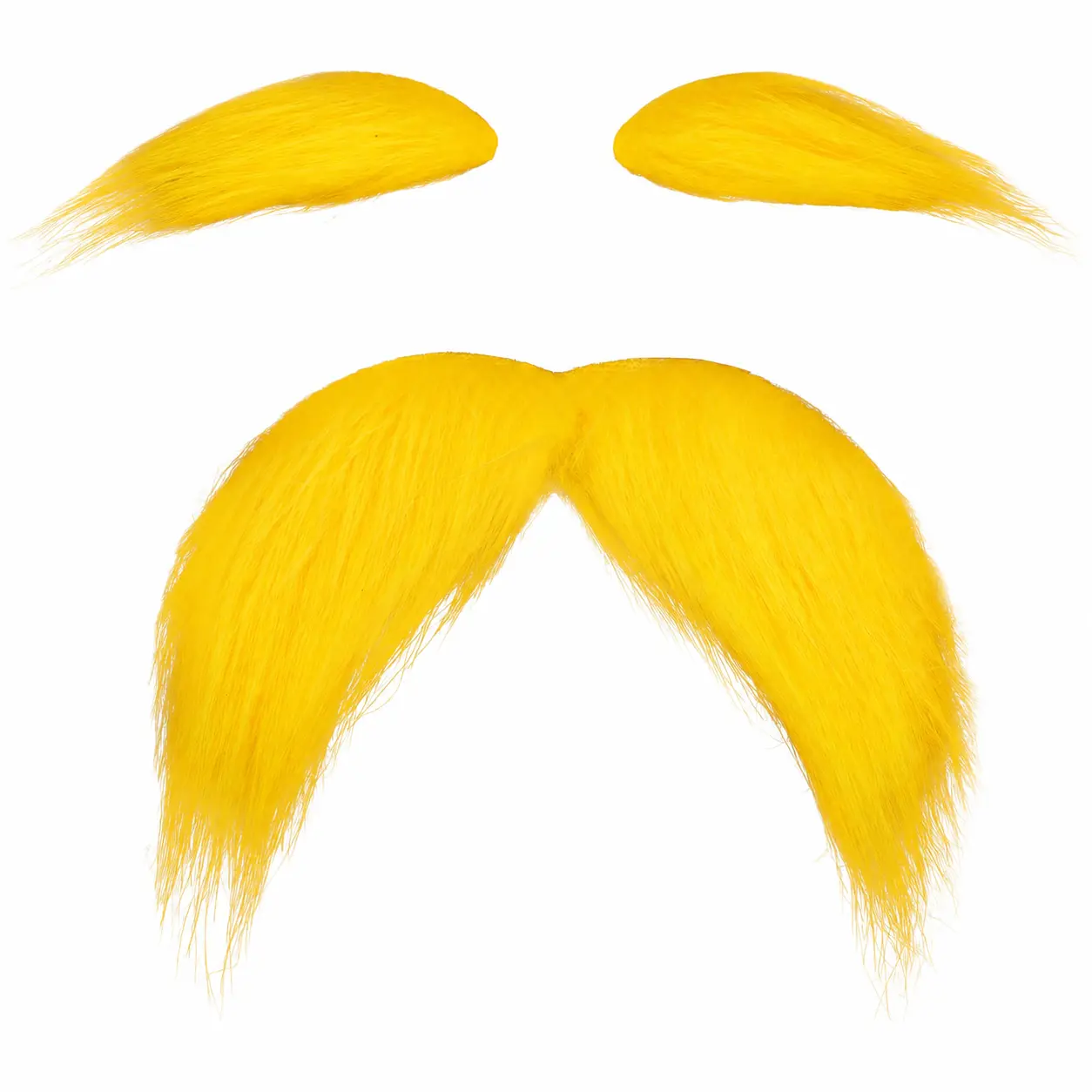 Yellow Fake Mustache and Eyebrows Set – Lightweight, Hypoallergenic Latex-Free Costume Accessory for Kids, Teens & Adults – Ideal for Halloween, Themed Parties, Theater, Cosplay, and Comedy Performances – Reusable and Easy to Apply